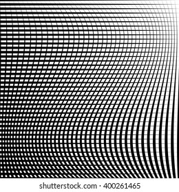 Abstract grid, mesh pattern with distortion effect. Abstract monochrome pattern, artistic geometric graphic.