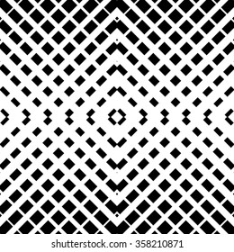 Abstract grid mesh pattern with intersecting lines. Symmetric cellular repeatable, seamless pattern. Monochrome vector art. Grille, Lattice background.