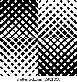 Abstract grid mesh pattern with intersecting lines. Symmetric cellular repeatable, seamless pattern. Monochrome vector art. Grille, Lattice background.