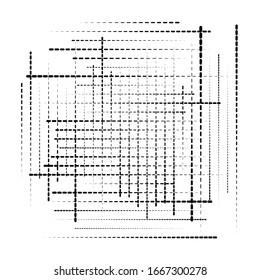 abstract grid, mesh of random scatter chunks, pieces. geometric abstract illustration. geometric matrix, array pattern