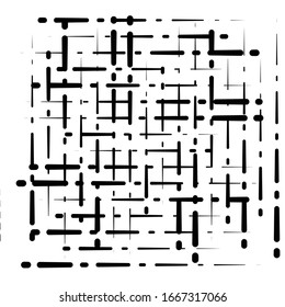 abstract grid, mesh of random scatter chunks, pieces. geometric abstract illustration. geometric matrix, array pattern