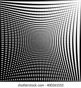 Abstract grid, mesh texture with distortion effect. Abstract monochrome texture, pattern.