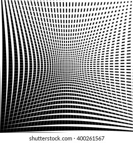 Abstract grid, mesh texture with distortion effect. Abstract monochrome texture, pattern.