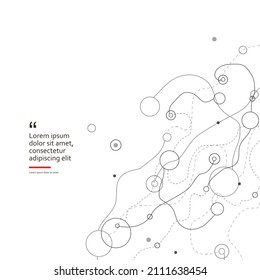 Abstract grid and molecular science pattern. Vector connection atom network background. Smooth wavy lines illustration structure design