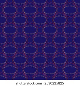Abstract grid on the background of a blue seamless pattern. Fashion graphic design. Modern stylish texture. Colorful design template for prints, textiles, packaging, wallpaper. Vector illustration
