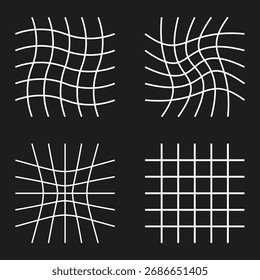 Abstract grid pattern. Distorted lines design. Simple vector illustration. Creative graphic element. EPS 10.