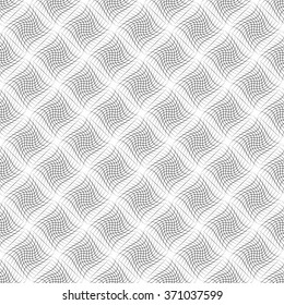 Abstract grid pattern with distorted squares of lines. Abstract repeatable monochrome background.