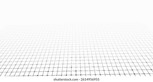 Abstract Grid Pattern With Dotted Lines on White Background