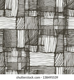 abstract grid pattern. hand drawn sack seamless texture.