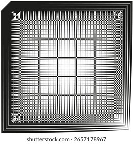 Abstract grid pattern. Optical illusion squares. Dynamic geometric illustration. Vector modern background. EPS 10.