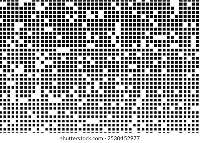 Padrão de grade abstrata com quadrados pretos encolhendo