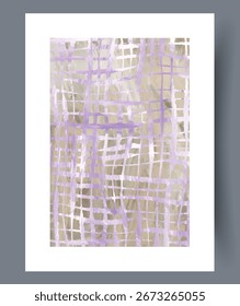 An Abstract Grid Pattern in soft lavender and beige tones, adding an artistic touch