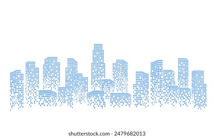 Abstract grid perspective skyscraper, digital background