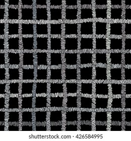 Abstract grid seamless pattern. Hand drawn vector background.