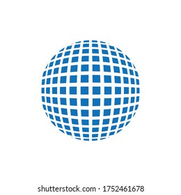 Abstract Grid Sphere Logo. Latitude Longitude Locations