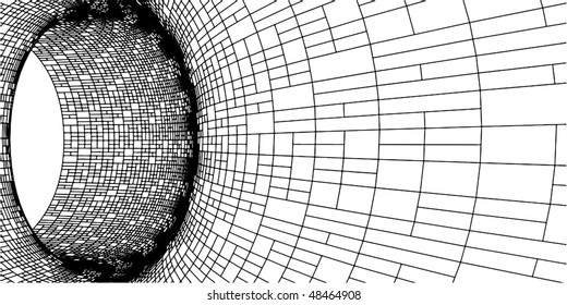 Abstract Grid Tile Hole Tunnel Constructions Vector 126