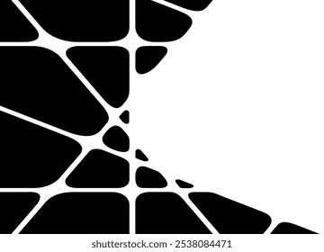 Cuadrícula Abstractas con transición de negro a blanco. Patrón de Vector de líneas blancas sobre un fondo negro. Elemento de diseño moderno. Textiles, decoración de interiores, arte mural. alfombra. Telarañas de piedra. albañilería