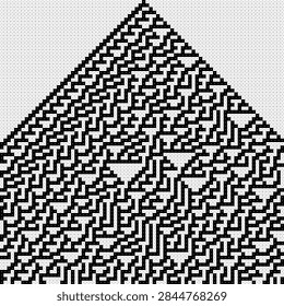 abstract grid vector tessellation rule 30 cellular automaton triangles pattern black white texture