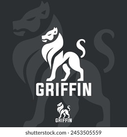 Abstract griffin mythical logo design vector