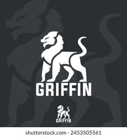 Abstract griffin mythical logo design vector