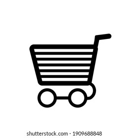 Abstract grocery cart on wheels from supermarket - Vector illustration