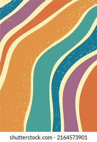 Abstract Groovy Background With Textured Colorful Lines. Good For Backgrounds, Posters, Prints, Cards, Templates, Etc. EPS 10 