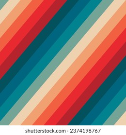 Resumen del fondo groovy en una vibrante franja arco iris. Patrón de línea de vectores sin soldadura para tela, textil, envoltura

