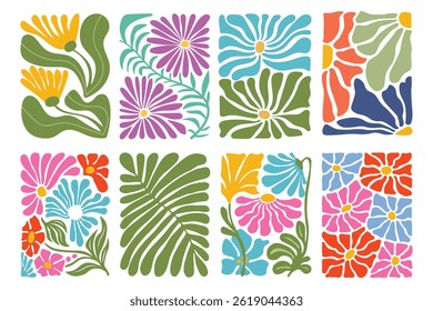 Abstract groovy boho 60s 70s flower vector
