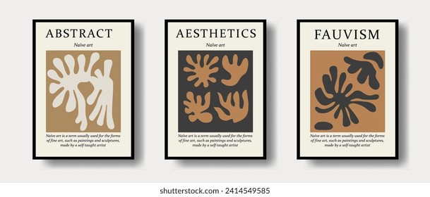 Abstract groovy botanical poster in modern trendy minimalist style. Hand drawn prints for wallpaper, wall decor, fabric, postcard, cover.