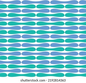 Abstract Groovy Fern Leaves Sticks Retro Colorful Seamless Pattern Simple Design Perfect for Allover Fabric Print or Wrapping Paper Tiffany Blue Sky Tones