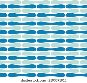 Abstract Groovy Fern Leaves Sticks Retro Colorful Seamless Pattern Simple Design Perfect for Allover Fabric Print or Wrapping Paper Pastel Blue Tones