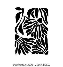 Abstract Groovy Floral Poster Vector Design