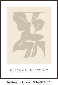 Abstract groovy floral poster Y2K. Modern trendy minimalist style. Hand drawn for wallpaper, wall decor, fabric, postcard, cover, template, banner.