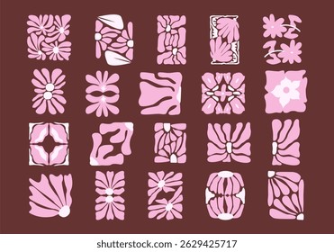 Abstract Groovy Flower Element Set
