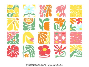 Abstract Groovy Flower Element Set