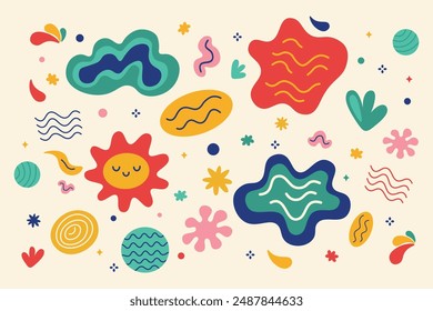 Abstrakte groovige funky Formens Hintergrund Illustration