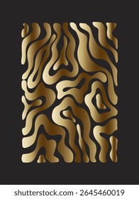 Abstract groovy gold posters flowers in beige tones. Modern trendy Minimal style. Hand drawn design for wallpaper, wall decor, print, postcard, cover, template, banner.