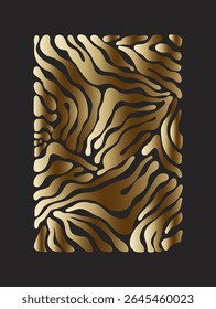 Abstract groovy gold posters flowers in beige tones. Modern trendy Minimal style. Hand drawn design for wallpaper, wall decor, print, postcard, cover, template, banner.