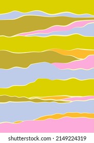 abstract groovy landscape background in bright retro colors