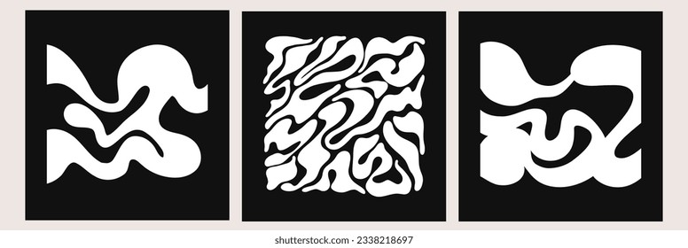 Abstract groovy poster Y2K. Modern trendy minimalist style. Hand drawn for wallpaper, wall decor, fabric, postcard, cover, template, banner.