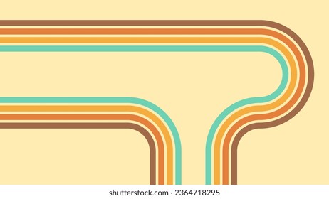 Resumen groovic estilo retro fondo con línea arco iris 