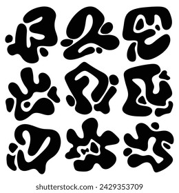 Abstract groovy shape black collection