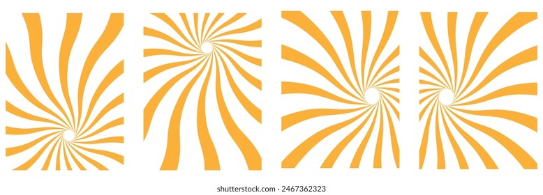 Abstract groovy summer background with sun. Groovy retro abstract sun background set with bright sunburst. Organic doodle shapes with sun. abstract groovy summer background sun background set.
