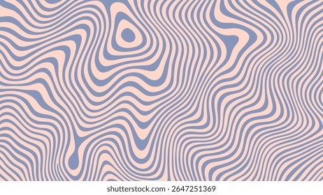 Abstract groovy vector background with fluid wavy lines. Retro aesthetic pattern for creative design and modern art.