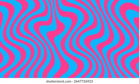 Fondo de Vector Abstractas groovy con patrón psicodélico ondulado. Coloridas rayas fluidas vívidas. Diseño retro de moda para el cartel.