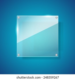 Abstract gross shiny glass on blue background vector illustration