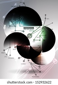 Abstract group of balls with infographics