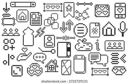 Pixel art de elemento de grupo abstracto