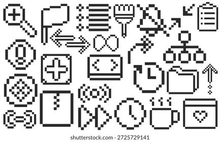 abstract group element pixel art