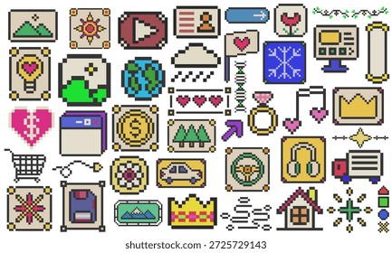 Pixel art de elemento de grupo abstracto